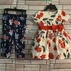 Carter's 2pcs. SIZE 9 months Floral Baby 👶 Dress and A pair of FLORAL Pants.